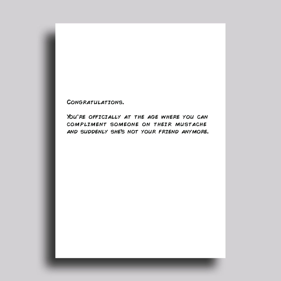 Mustache Age Birthday Card