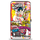 Hinged Wallet - Classic Wonder Woman Action Pose Verbiage Pop Art Collage