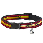 Cat Collar Breakaway - The Flash Stripe Burgundy Gold