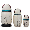 3 White Dog with Bone Collar Wooden Nesting Dolls Matryoshka 4.25 Inches