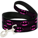 Dog Leash - Batman Shield/Chainlink Black/Hot Pink