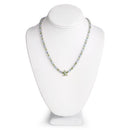 29.48 Carat Genuine Blue Topaz and Peridot .925 Sterling Silver Necklace