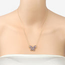 1.86 Carat Genuine Tanzanite and White Zircon .925 Sterling Silver Necklace