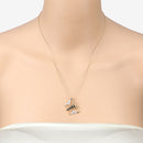 0.56 Carat Genuine Blue Sapphire and White Zircon .925 Sterling Silver Necklace