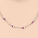 2.34 Carat Genuine Ruby .925 Sterling Silver Necklace