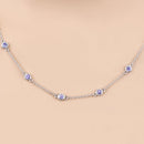 1.80 Carat Genuine Tanzanite .925 Sterling Silver Necklace