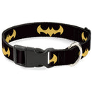 Plastic Clip Collar - DC League of Super-Pets Batman Bat Logo Black/Yellow