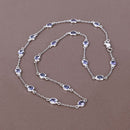 5.94 Carat Genuine Tanzanite .925 Sterling Silver Necklace