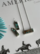 Rustic Turquoise Bar Necklace