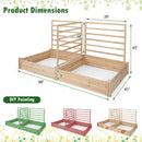 Raised Garden Bed with 2 Planter Boxes and 3 Trellis-Natural