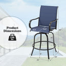 2 Pieces 360 Rotating Bar Stool Set with Armrests for Patio