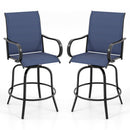 2 Pieces 360 Rotating Bar Stool Set with Armrests for Patio