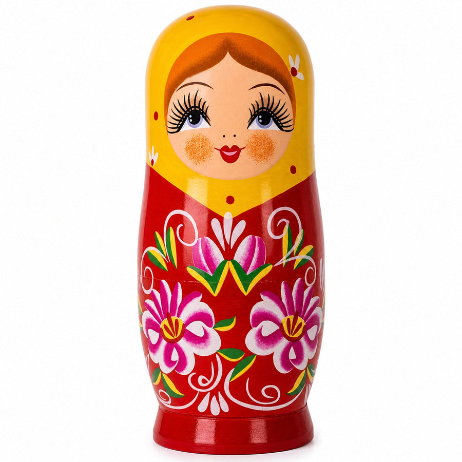 Matryoshka Wooden Nesting Doll Piggy Bank 6.5 Inches