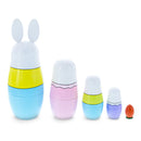 Set of 5 Bunnies Wooden Nesting Dolls 7 Inches Tall