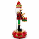 Animated Nutcracker Drummer Musical Figurine - Winter Music Box 13 Inches