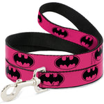 Dog Leash - Bat Signal-3 Fuchsia/Black/Fuchsia