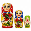 3 Strawberries Multi-Color  Nesting Dolls 4 Inches