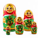 5 Girls with Basket Flowers Nesting Dolls  6.5 Inches
