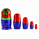 Set of 5 Traditional in Red Scarf Nesting Dolls  6 Inches