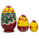 Set of 3 Hen and Chicks Wooden Nesting Dolls 4.75 Inches
