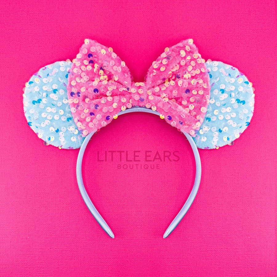 Hot Pink & Blue Sequin Ears