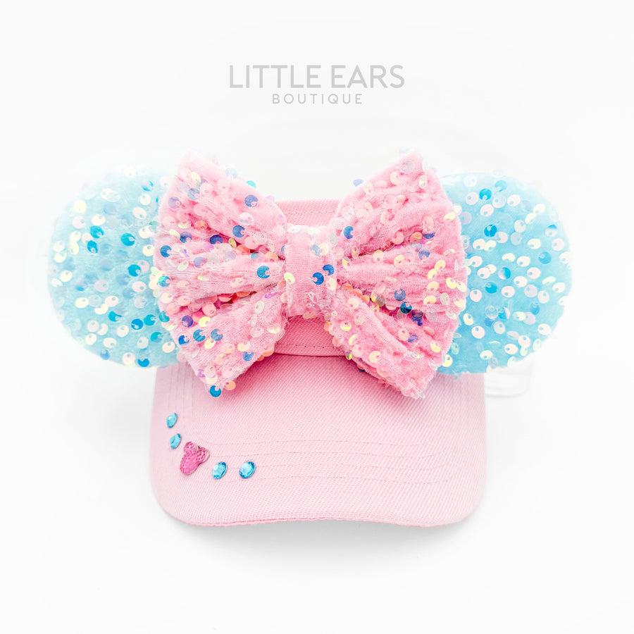 Pink & Aqua Sequin Mickey Visor