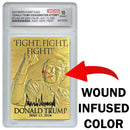 Gold Trump "Fight" Trading Card (With Unique Wound Infused Red Color)