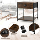 2 Tiers Nightstand with Open Storage Shelf for Living Room Bedroom