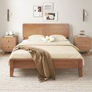 Nightstand with 2 Drawers Solid Rubber Wood Legs
