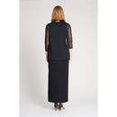 Connected NINA Black Eyelash Metallic floor-length dress, Size 6