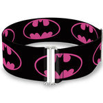 Cinch Waist Belt - Batman Shield-2 Black Fuchsia