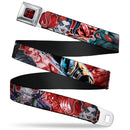 Suicide Squad Target Full Color Black/Red Seatbelt Belt - 5-Suicide Squad Villains Group Reds Webbing