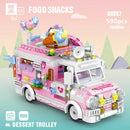 Dessert Trolley Building Block toys Minifigures Food Trucks Fun for All over 500 Pieces