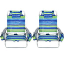2 Pieces Folding Backpack Beach Chair with Pillow-Pink