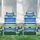 2 Pieces Folding Backpack Beach Chair with Pillow-Pink