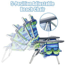 2 Pieces Folding Backpack Beach Chair with Pillow-Pink