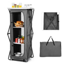 Folding Camping Storage Cabinet with 3 Shelves and Carry Bag