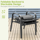 3 Pieces Patio Bistro Furniture Set with Adjustable Backrest
