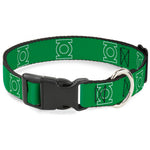 Plastic Clip Collar - Green Lantern Logo Green/White