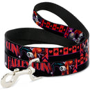 Dog Leash - HARLEY QUINN Bomb Poses/Suits Black/Purple/Red