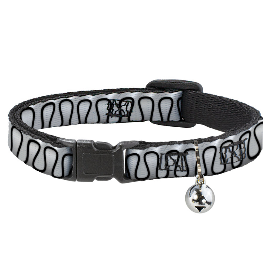 Cat Collar Breakaway - Harley Quinn's Collar Ruffle White Black