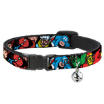 MARVEL COMICS Cat Collar Breakaway - 5-Marvel Characters Black