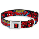 MARVEL UNIVERSE Spider-Man Full Color Seatbelt Buckle Collar - Amazing Spider-Man