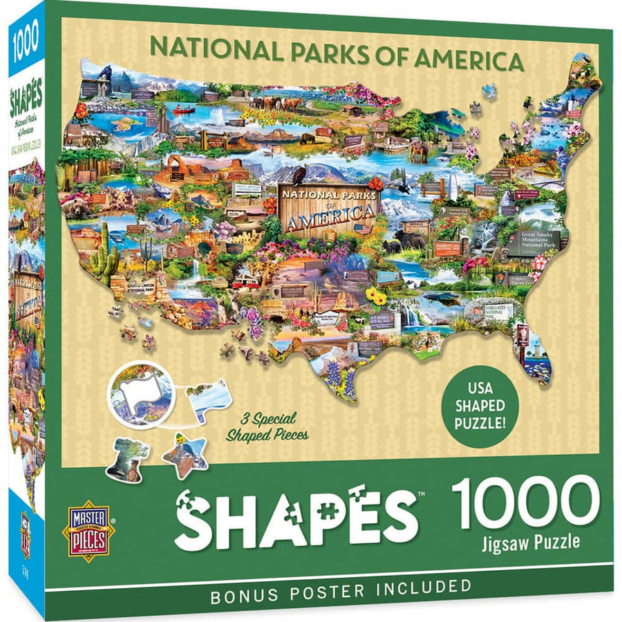 National Parks of America 1000 Piece Shaped Jigsaw Puzzle