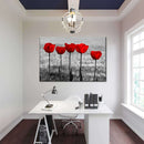 Five Red Tulips Wall Art