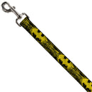 Dog Leash - Batman Shield CLOSE-UP Sketch Black/Yellow