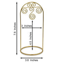 Gold Tone Metal Swirl Arch Ornament Stand Display 7.75 Inches
