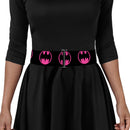 Cinch Waist Belt - Bat Signal-4 Black Fuchsia