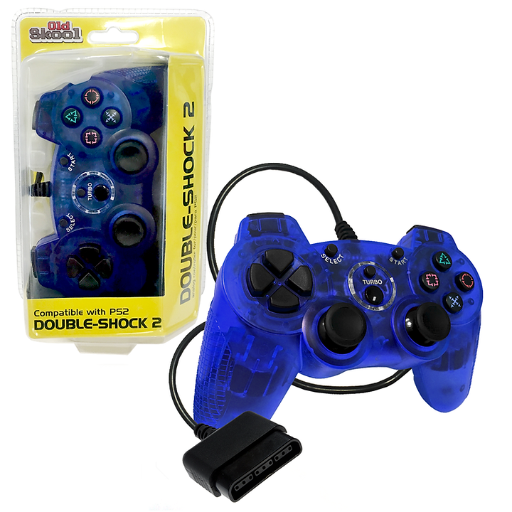 Blue Double-Shock 2 Wired Controller (Playstation 2)