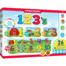 123's - Educational 4-Pack Jigsaw Puzzles